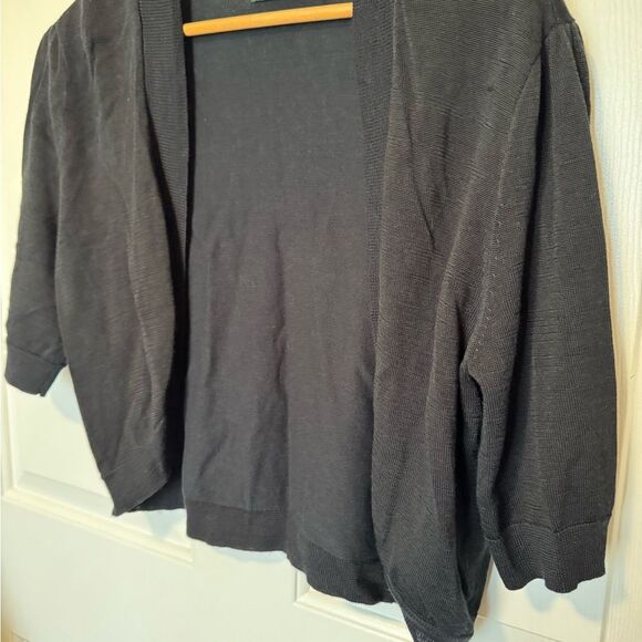 Ralph Lauren Black Cardigan Sweater with Open Front - Picture 2 of 5